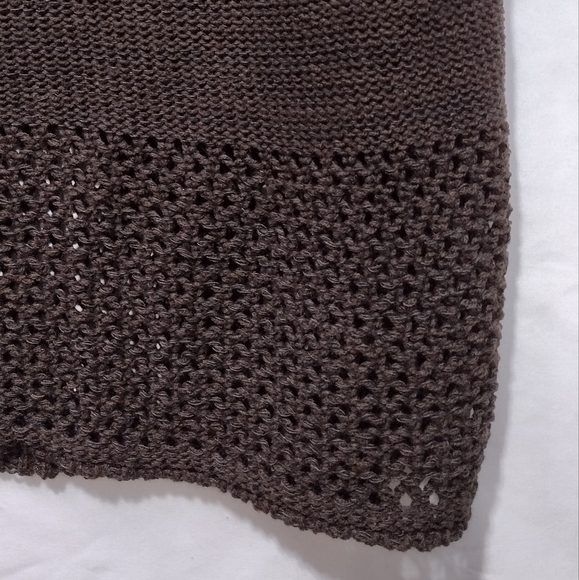 NWT PrettyLittleThing Crochet Plunged Maxi Dress Womens 10 Brown Boho Retro 90s - Picture 4 of 10